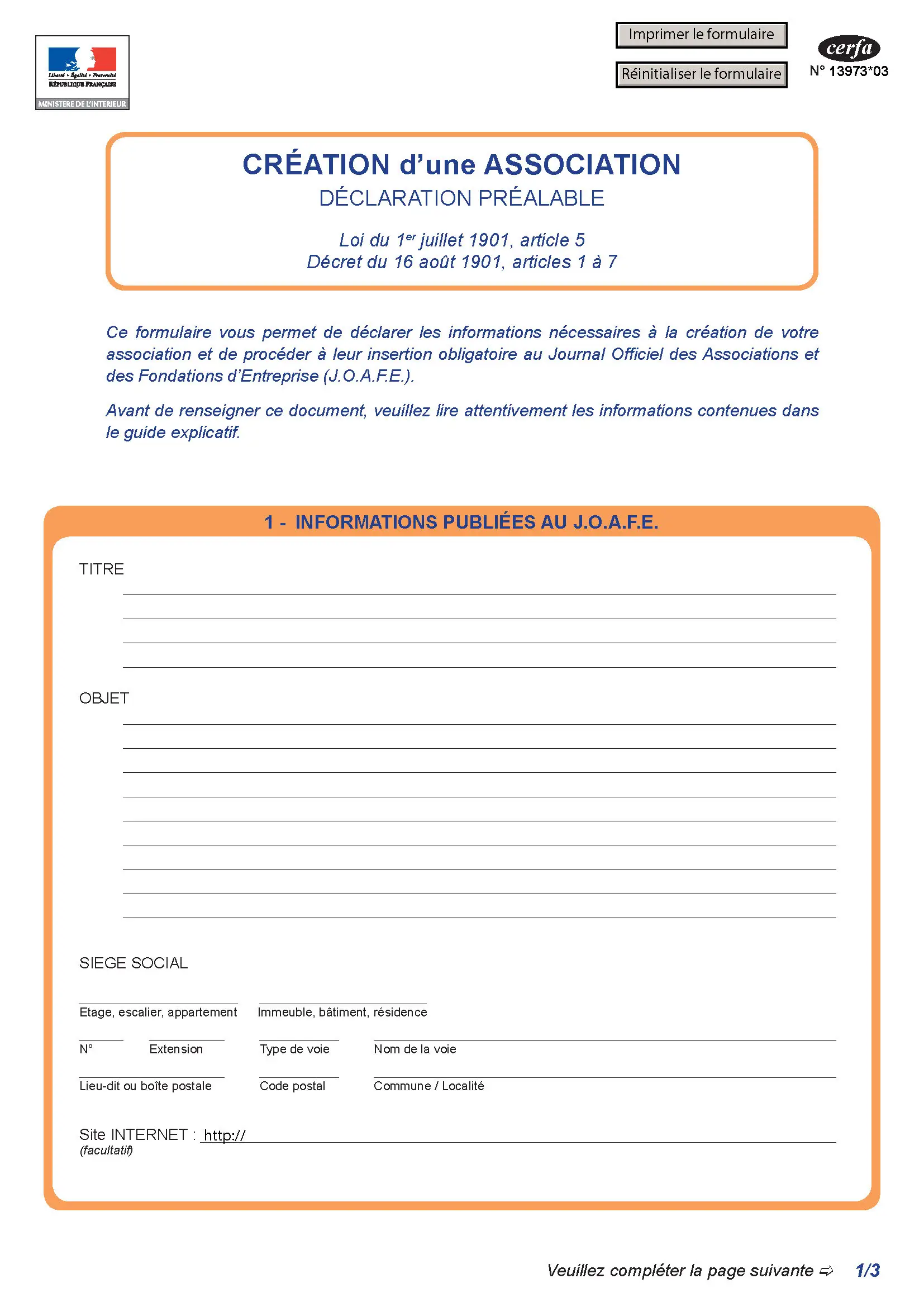 Cerfa -  Création