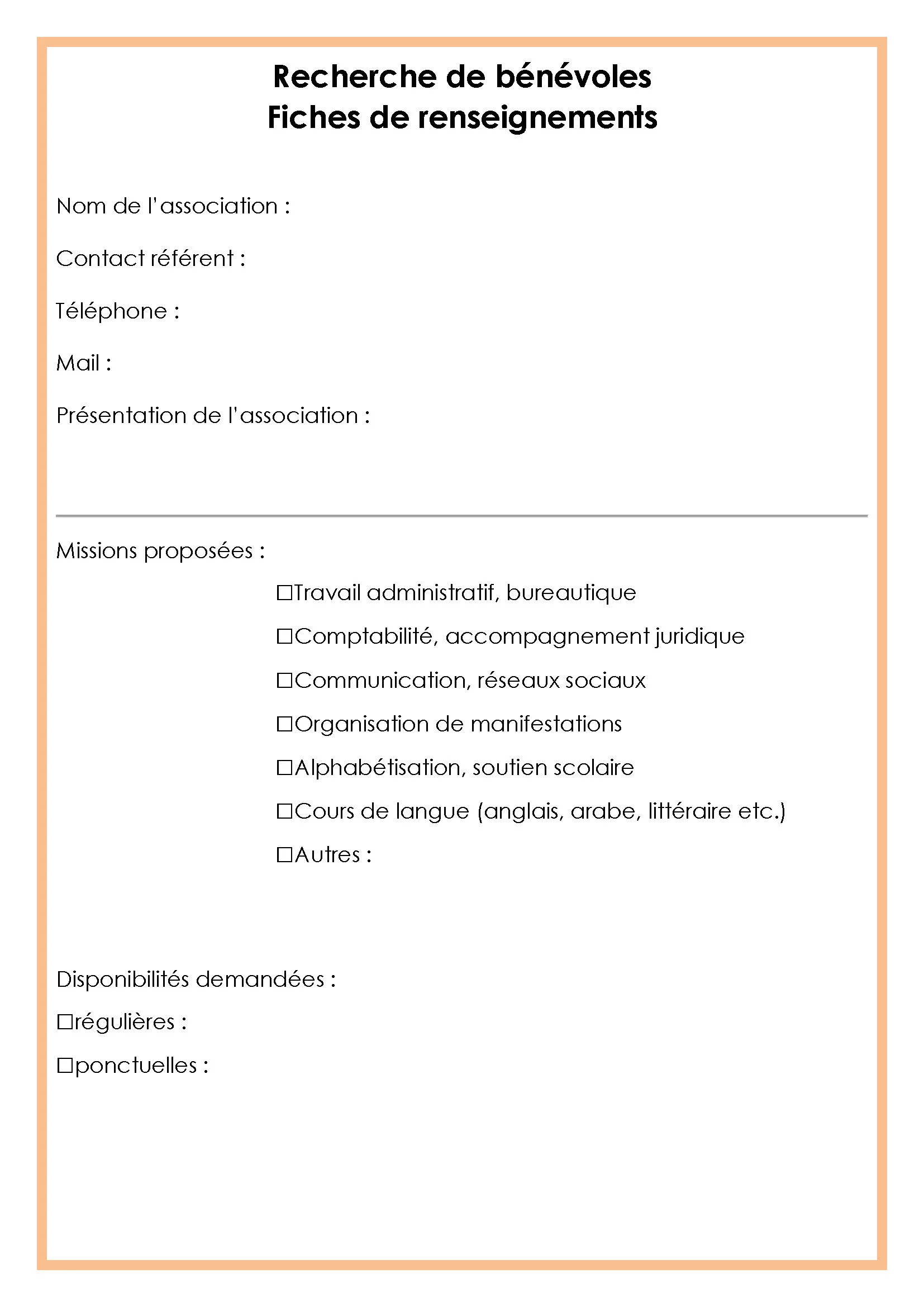 Bénévolat 2 Recherche de bénévoles