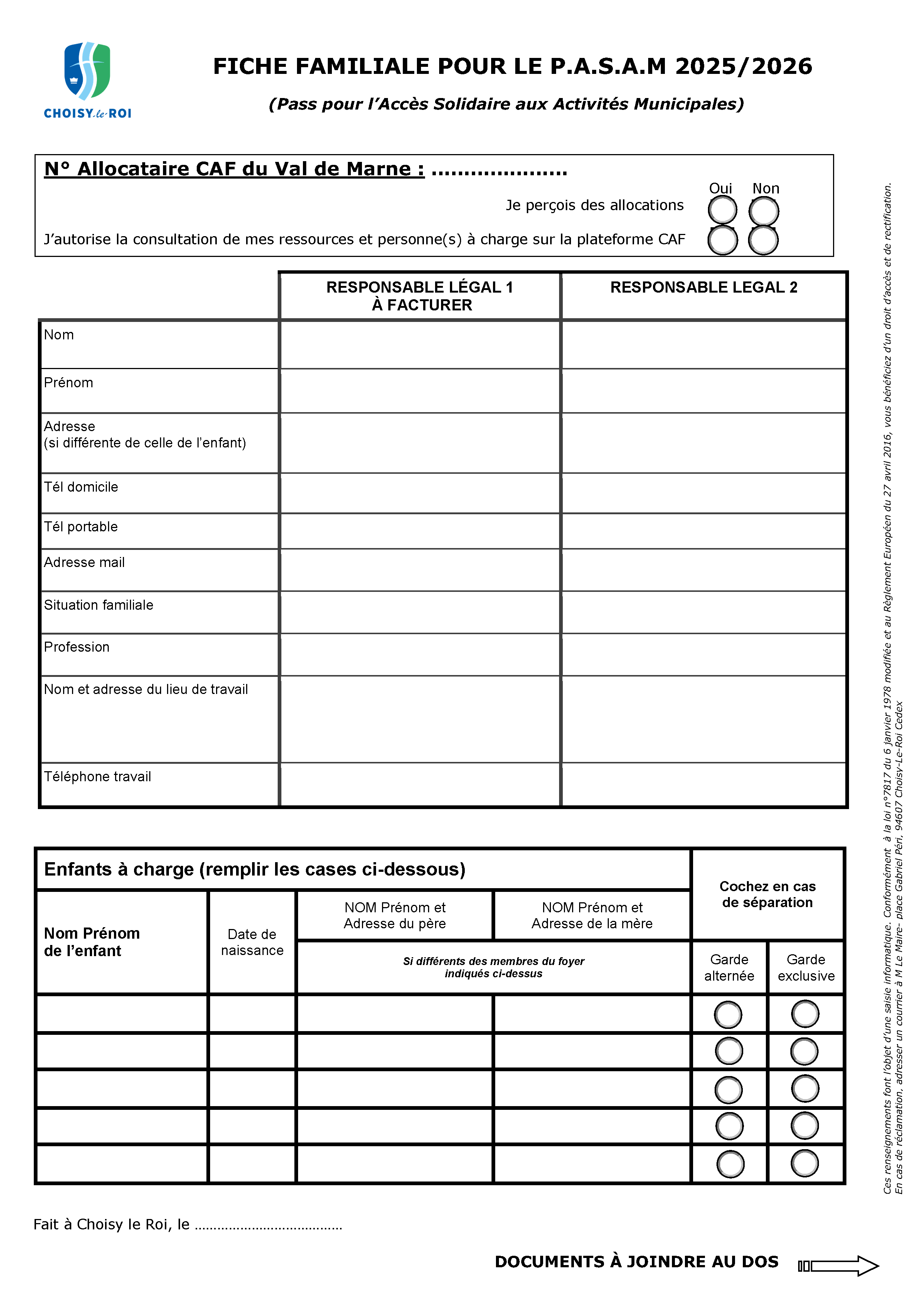 Fiche P.A.S.A.M