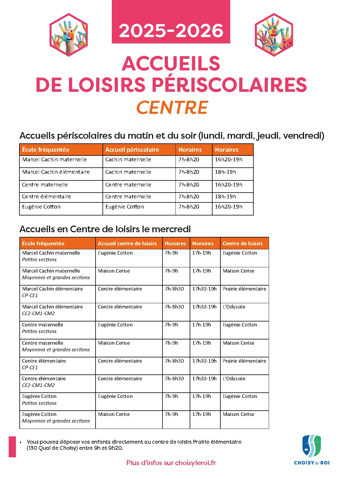 Accueils périscolaires et pause méridienne 1 Accueils de loisirs périscolaires 2025-2026