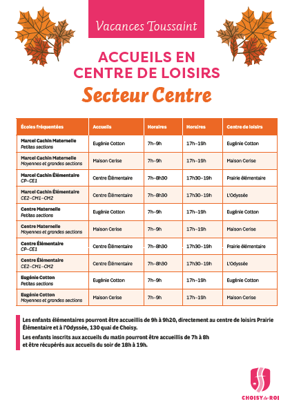 Vacances de la Toussaint