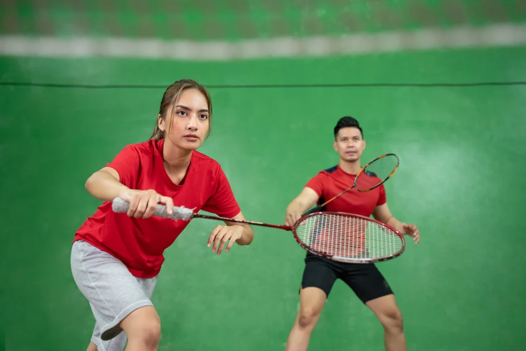 players playing badminton