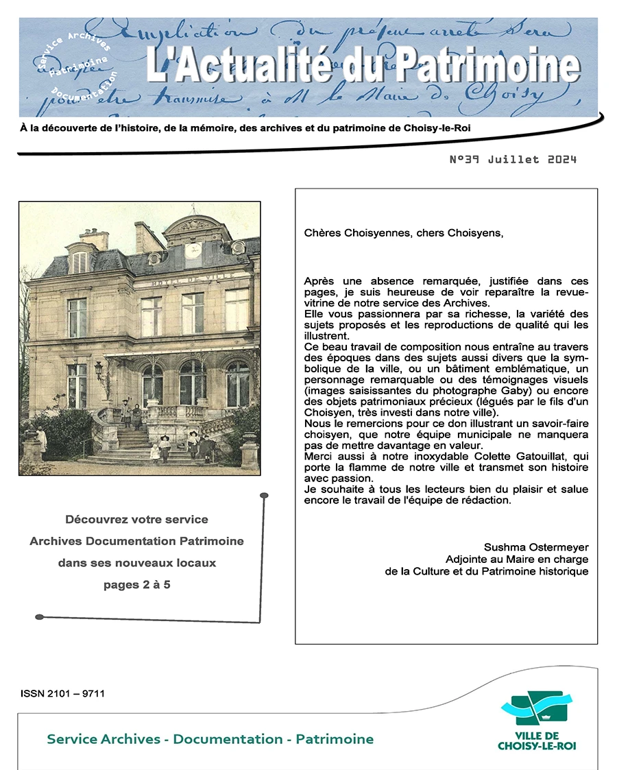 Couverture - L'actualité du patrimoine n°39