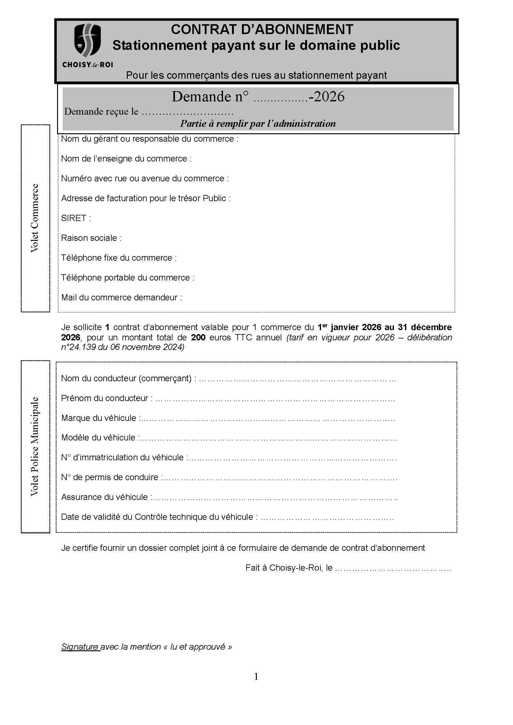 Contrat d'abonnement
